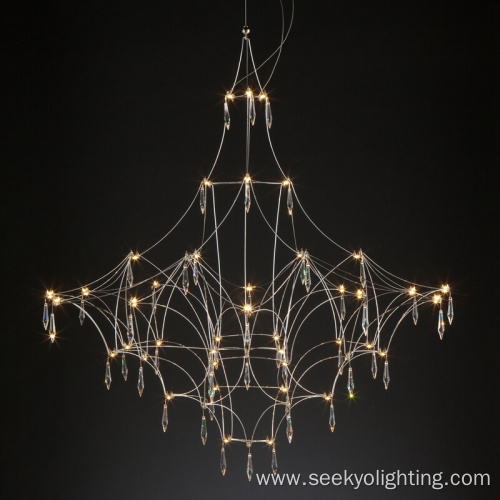 New interior design floating crystal led light chandeliers